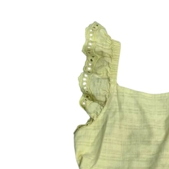 Cat & Jack Yellow Ruffled Dress With Eyelet Hem & Sleeves Sz S (6/7) - Picture 3 of 6